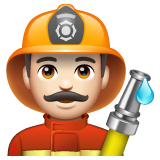 Man Firefighter: Light Skin Tone on WhatsApp
