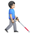Man With White Cane Facing Right: Light Skin Tone on Samsung