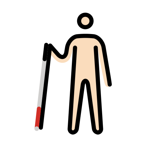 Man With White Cane: Light Skin Tone on OpenMoji