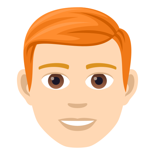Man: Red Hair: Light Skin Tone on JoyPixels