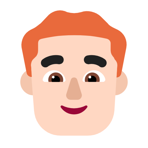 Man: Red Hair: Light Skin Tone on Microsoft Fluent