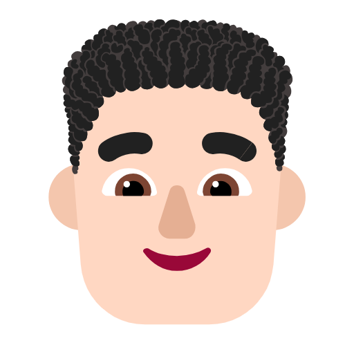 Man: Curly Hair: Light Skin Tone on Microsoft Fluent
