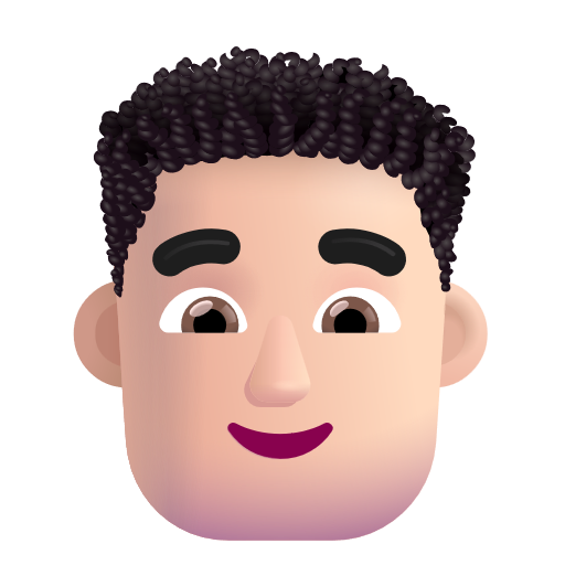 Man: Curly Hair: Light Skin Tone on Microsoft 3D
