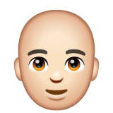 Man: Bald: Light Skin Tone on WhatsApp