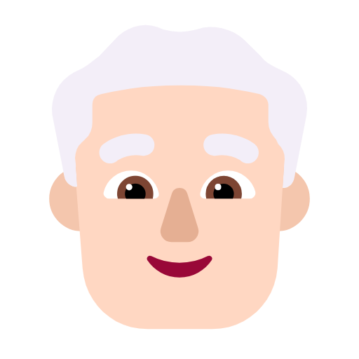 Man: White Hair: Light Skin Tone on Microsoft Fluent