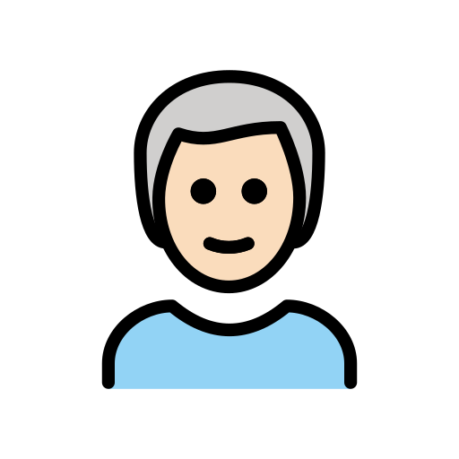 Man: White Hair: Light Skin Tone on OpenMoji