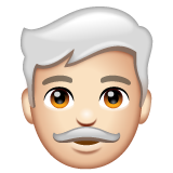 Man: White Hair: Light Skin Tone on WhatsApp