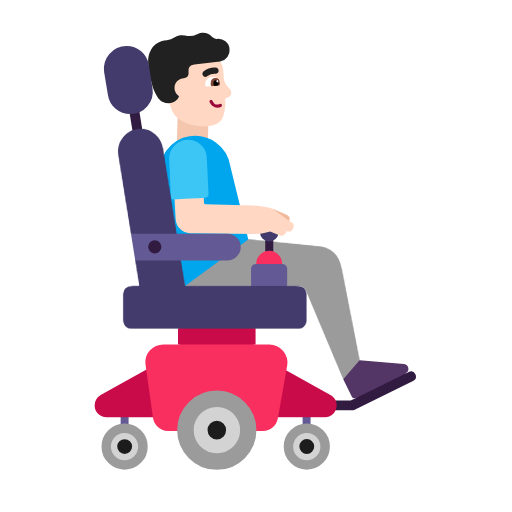 Man In Motorized Wheelchair Facing Right: Light Skin Tone on Microsoft Fluent
