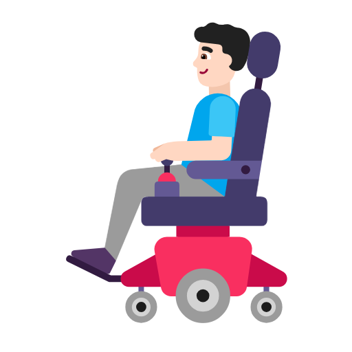 Man In Motorized Wheelchair: Light Skin Tone on Microsoft Fluent