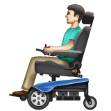 Man In Motorized Wheelchair: Light Skin Tone on WhatsApp