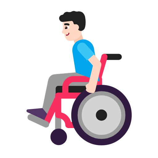 Man In Manual Wheelchair: Light Skin Tone on Microsoft Fluent