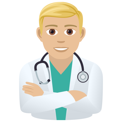 Man Health Worker: Medium-Light Skin Tone on JoyPixels