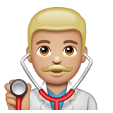 Man Health Worker: Medium-Light Skin Tone on WhatsApp