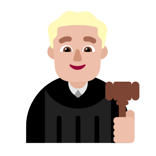 Man Judge: Medium-Light Skin Tone on Microsoft Fluent