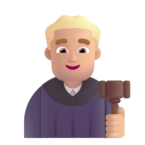 Man Judge: Medium-Light Skin Tone on Microsoft 3D
