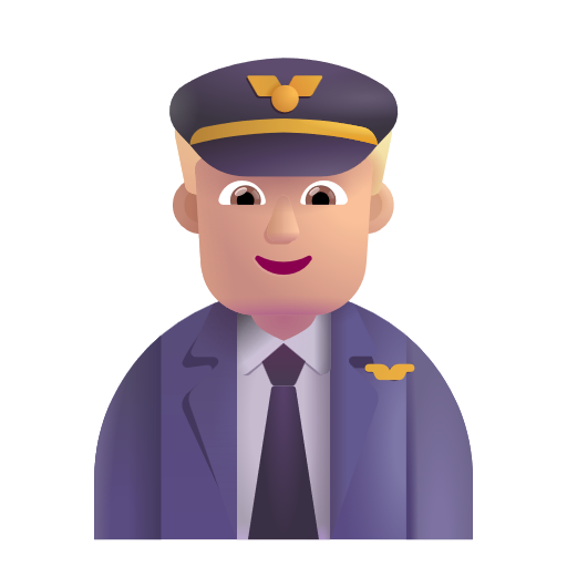 Man Pilot: Medium-Light Skin Tone on Microsoft 3D