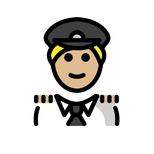 Man Pilot: Medium-Light Skin Tone on OpenMoji