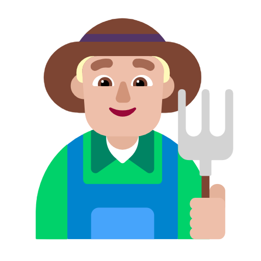 Man Farmer: Medium-Light Skin Tone on Microsoft Fluent