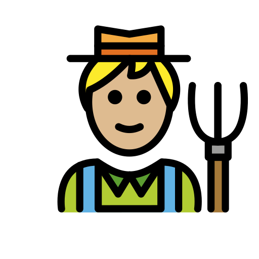 Man Farmer: Medium-Light Skin Tone on OpenMoji