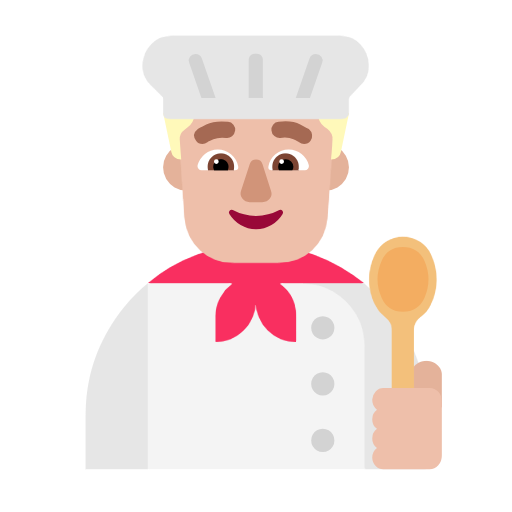 Man Cook: Medium-Light Skin Tone on Microsoft Fluent