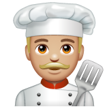 Man Cook: Medium-Light Skin Tone on WhatsApp
