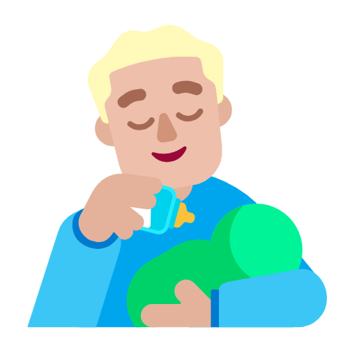 Man Feeding Baby: Medium-Light Skin Tone on Microsoft Fluent