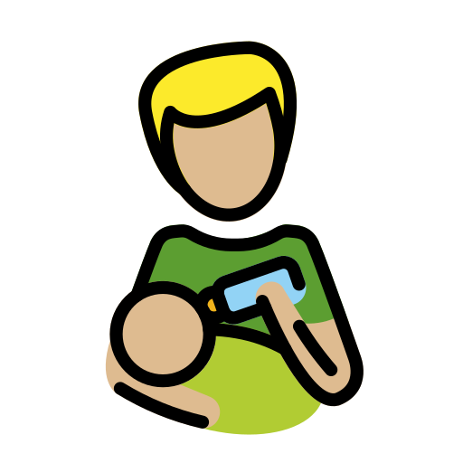 Man Feeding Baby: Medium-Light Skin Tone on OpenMoji