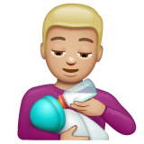 Man Feeding Baby: Medium-Light Skin Tone on WhatsApp