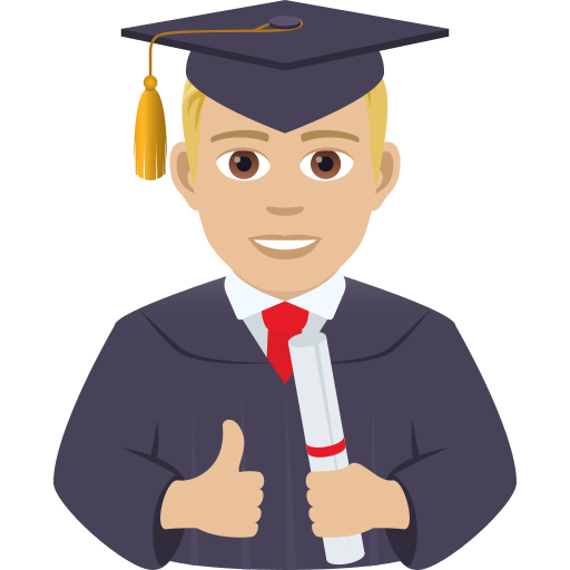 Man Student: Medium-Light Skin Tone on JoyPixels