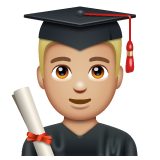 Man Student: Medium-Light Skin Tone on WhatsApp