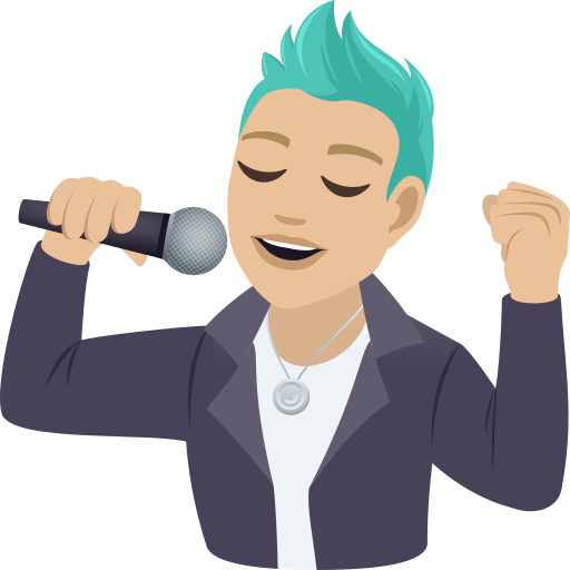 Man Singer: Medium-Light Skin Tone on JoyPixels