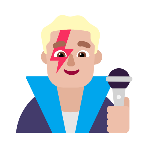 Man Singer: Medium-Light Skin Tone on Microsoft Fluent