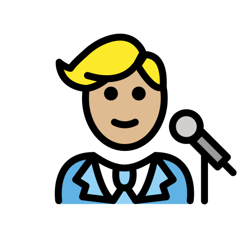 Man Singer: Medium-Light Skin Tone on OpenMoji