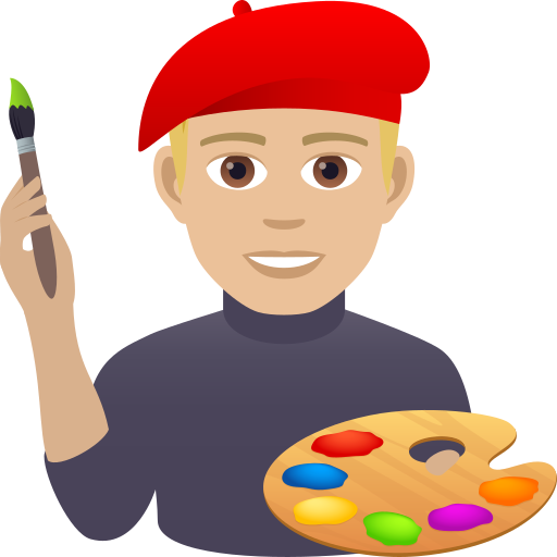 Man Artist: Medium-Light Skin Tone on JoyPixels