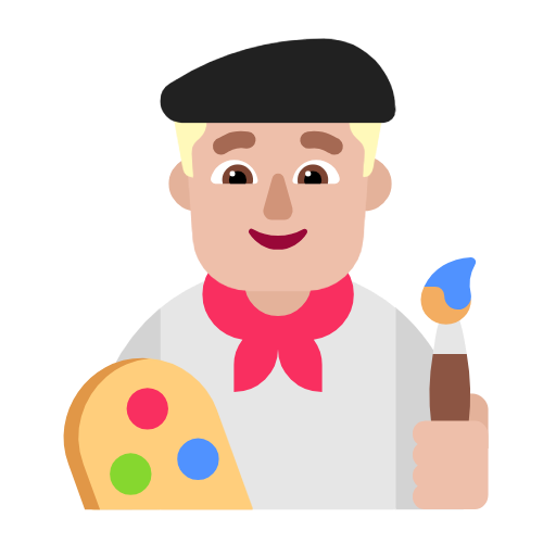 Man Artist: Medium-Light Skin Tone on Microsoft Fluent