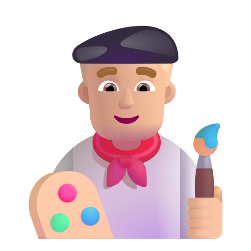 Man Artist: Medium-Light Skin Tone on Microsoft 3D