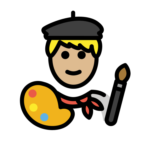 Man Artist: Medium-Light Skin Tone on OpenMoji