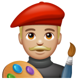 Man Artist: Medium-Light Skin Tone on WhatsApp