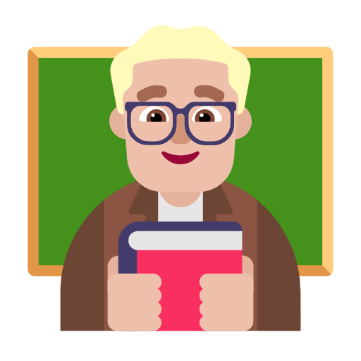 Man Teacher: Medium-Light Skin Tone on Microsoft Fluent