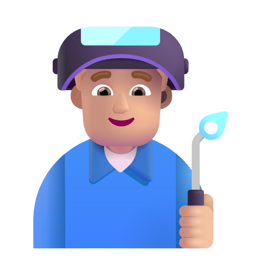 Man Factory Worker: Medium-Light Skin Tone on Microsoft 3D