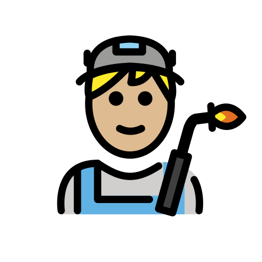 Man Factory Worker: Medium-Light Skin Tone on OpenMoji