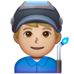 Man Factory Worker: Medium-Light Skin Tone on Samsung