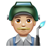 Man Factory Worker: Medium-Light Skin Tone on WhatsApp