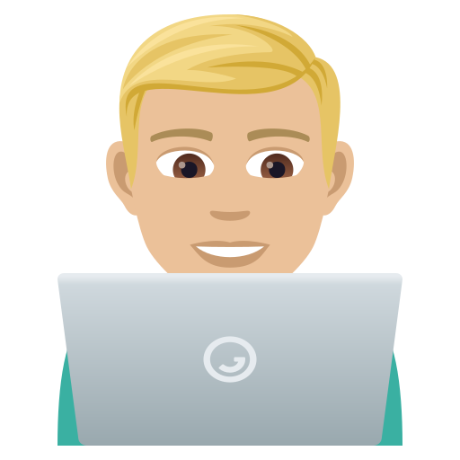 Man Technologist: Medium-Light Skin Tone on JoyPixels