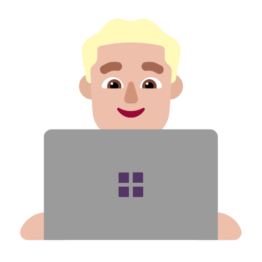 Man Technologist: Medium-Light Skin Tone on Microsoft Fluent