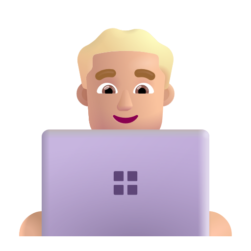 Man Technologist: Medium-Light Skin Tone on Microsoft 3D