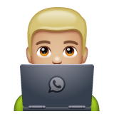 Man Technologist: Medium-Light Skin Tone on WhatsApp