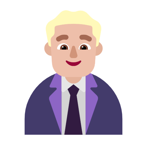 Man Office Worker: Medium-Light Skin Tone on Microsoft Fluent