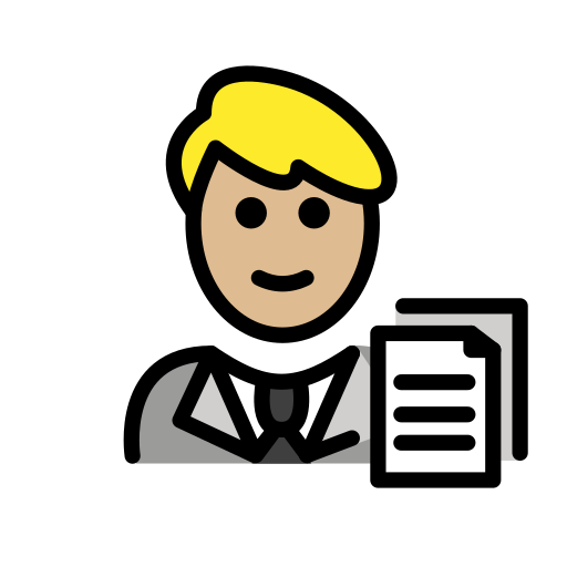 Man Office Worker: Medium-Light Skin Tone on OpenMoji