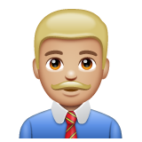 Man Office Worker: Medium-Light Skin Tone on WhatsApp